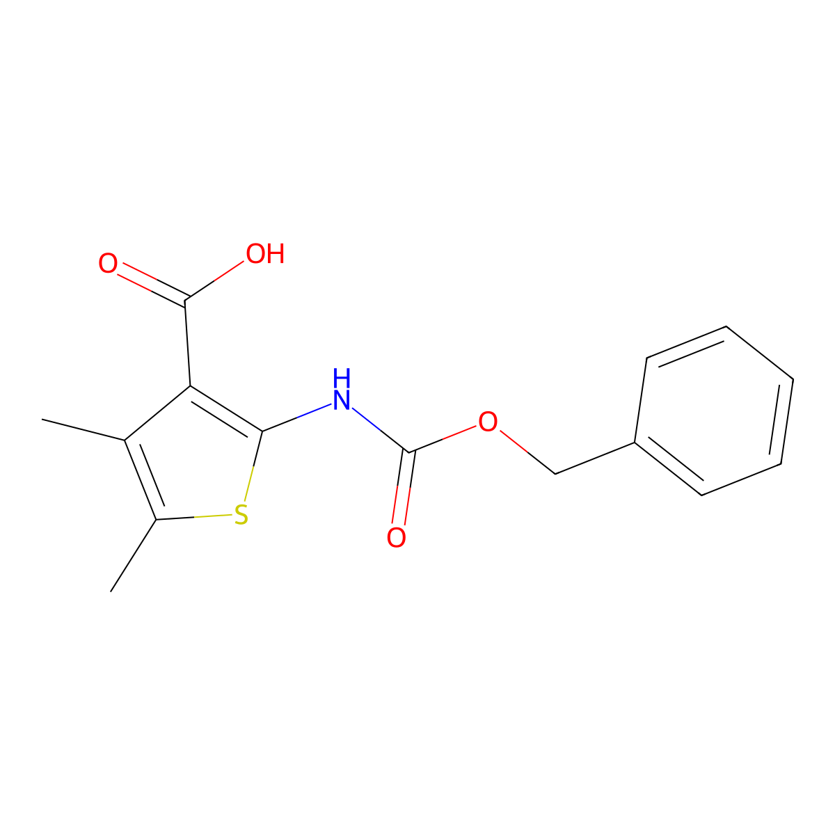 2-{[(Benzyloxy)carbonyl]amino}-4,5-dimethylthiophene-3-carboxylic acid molecular structure, CAS 2287331-08-0