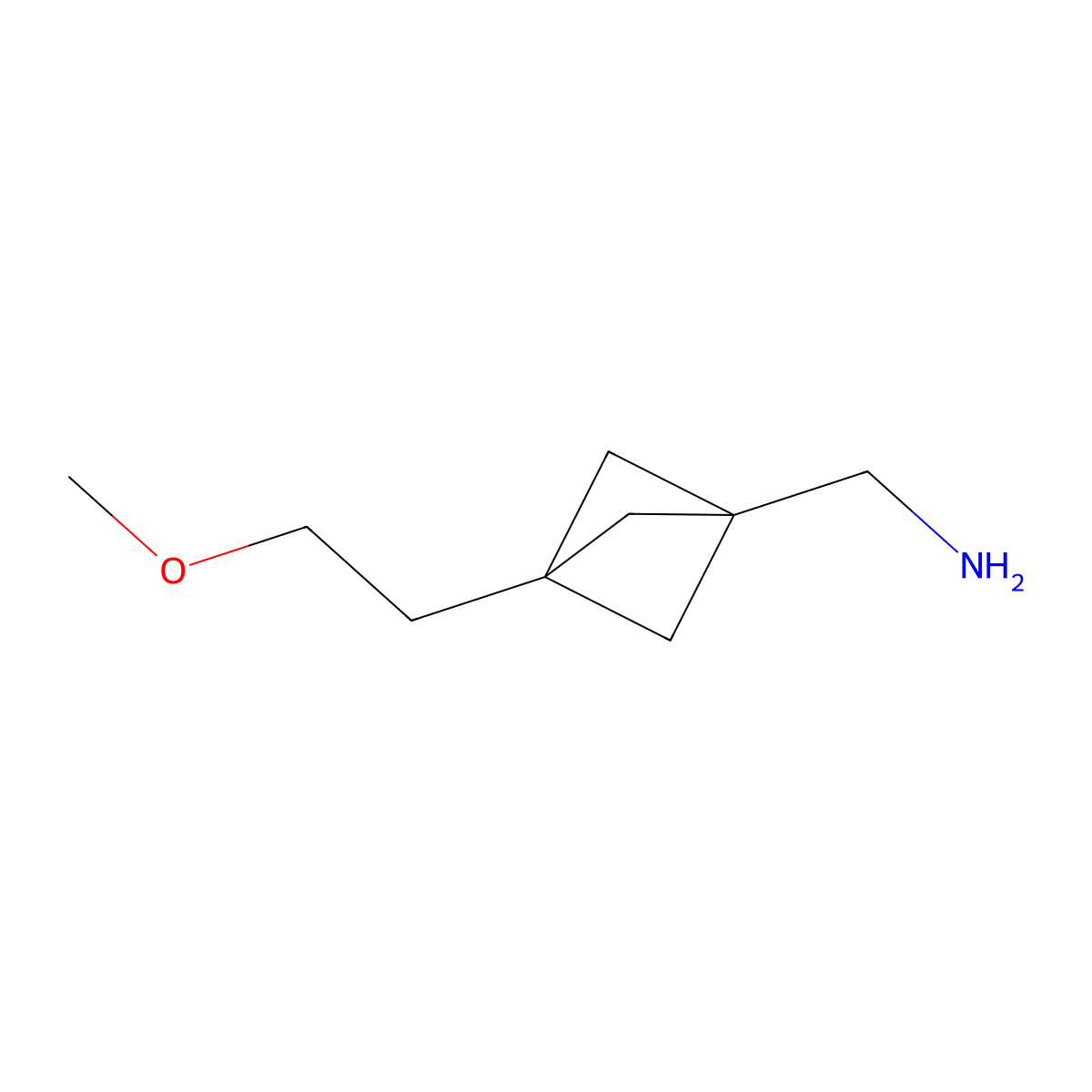 [3-(2-Methoxyethyl)bicyclo[1.1.1]pentan-1-yl]methanamine molecular structure, CAS 2287331-18-2