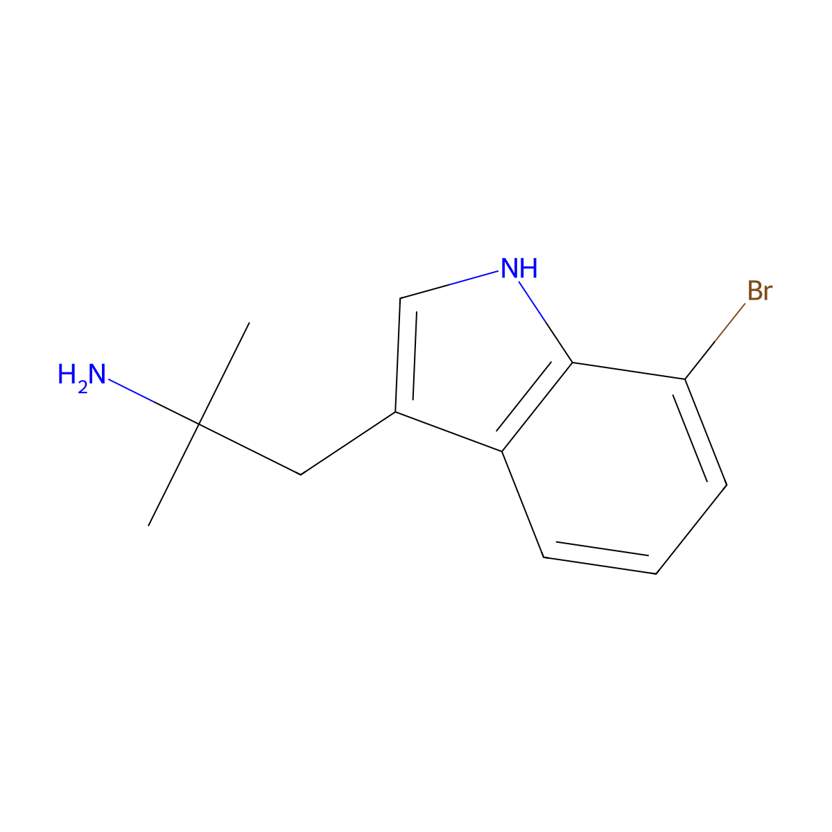 1-(7-Bromo-1H-indol-3-yl)-2-methylpropan-2-amine molecular structure, CAS 2287331-24-0