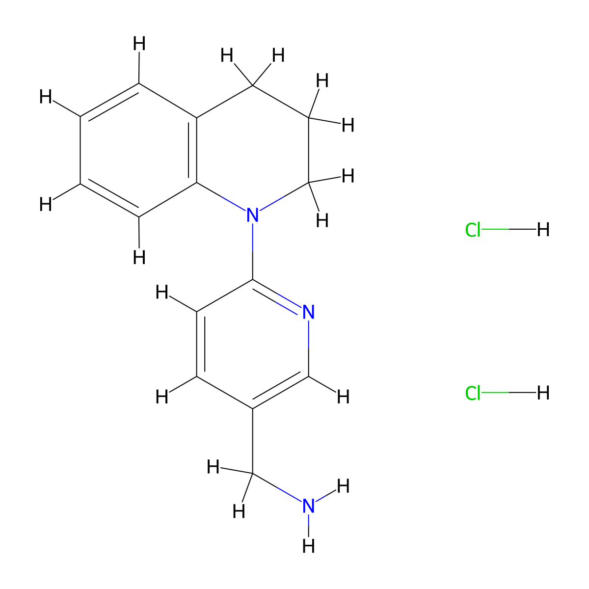 [6-(1,2,3,4-Tetrahydroquinolin-1-yl)pyridin-3-yl]methanamine dihydrochloride molecular structure, CAS 2287331-41-1