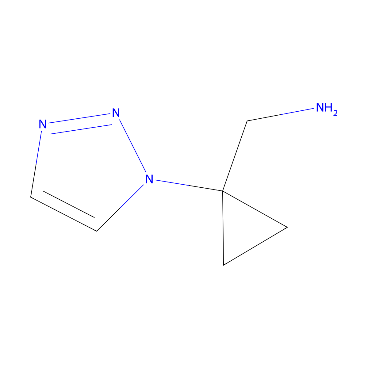 [1-(1H-1,2,3-triazol-1-yl)cyclopropyl]methanamine molecular structure, CAS 2287331-50-2