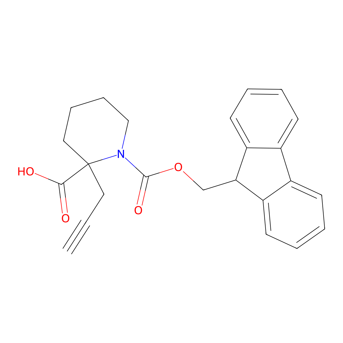 1-{[(9H-fluoren-9-yl)methoxy]carbonyl}-2-(prop-2-yn-1-yl)piperidine-2-carboxylic acid molecular structure, CAS 2287331-62-6