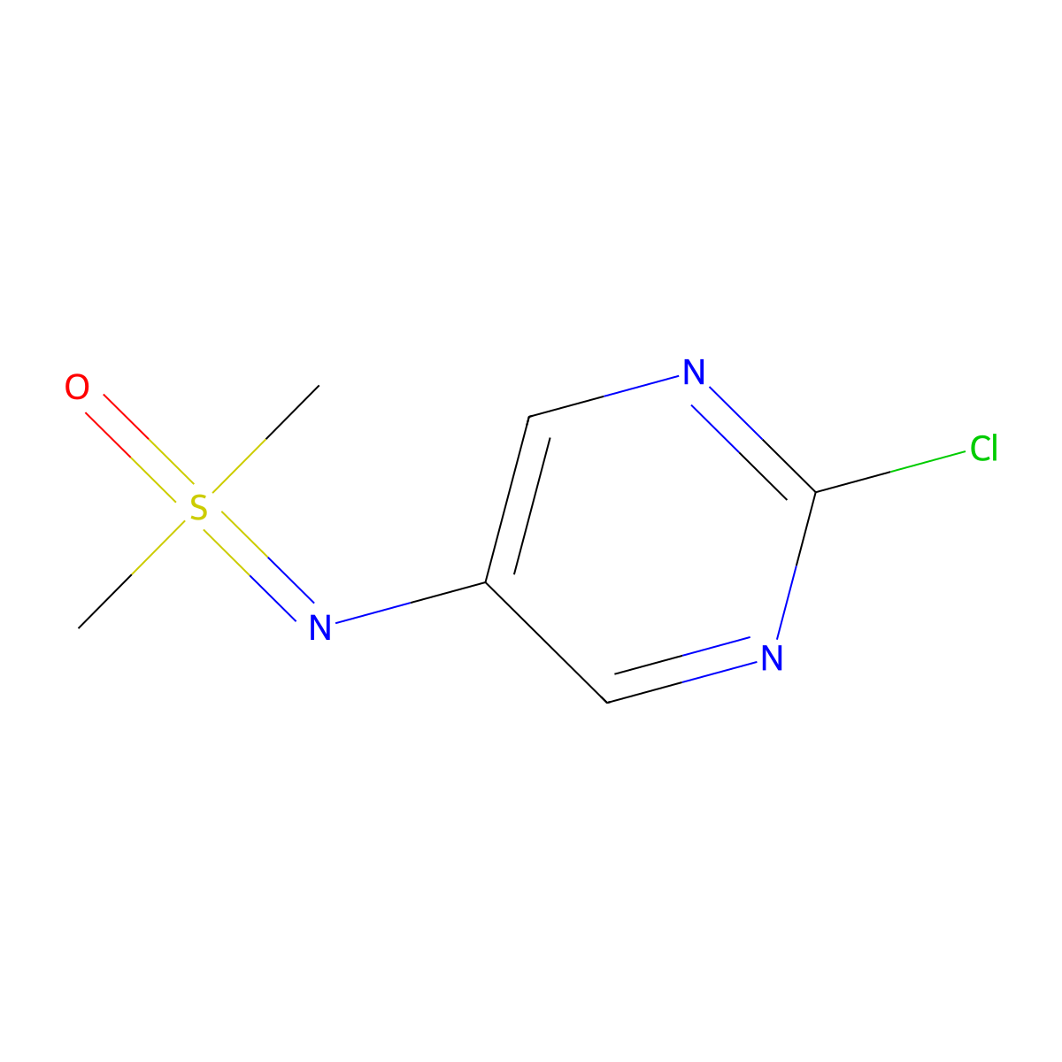 [(2-Chloropyrimidin-5-yl)imino]dimethyl-lambda6-sulfanone molecular structure, CAS 2287331-70-6