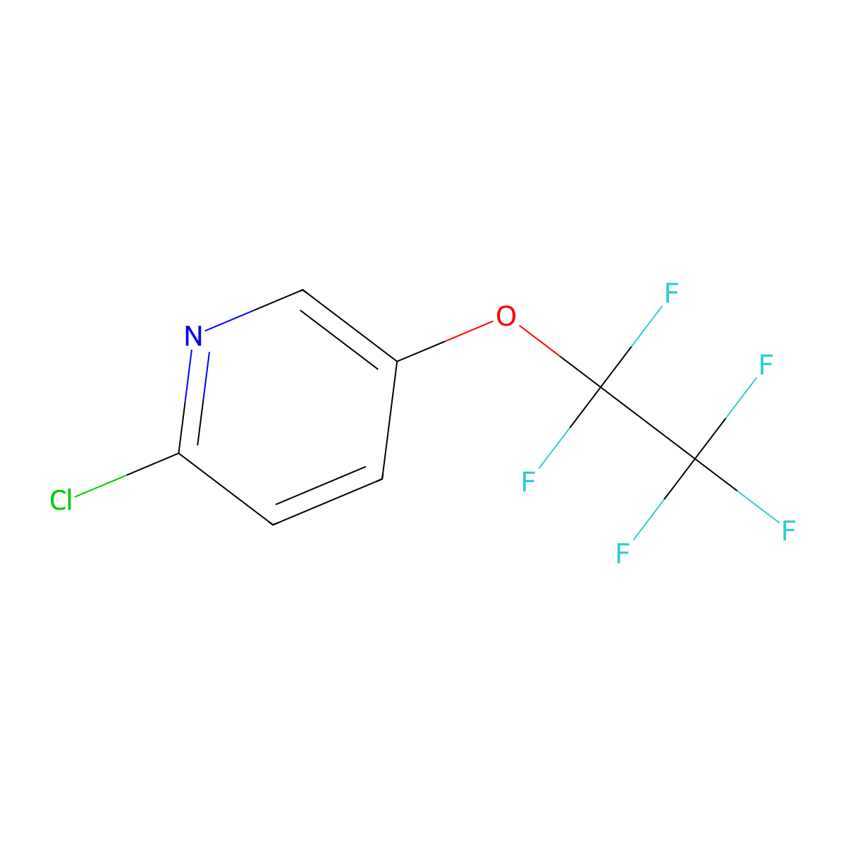 2-Chloro-5-(pentafluoroethoxy)pyridine molecular structure, CAS 2287331-71-7