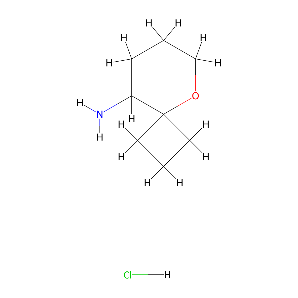 5-Oxaspiro(3.5)nonan-9-amine hydrochloride molecular structure, CAS 2287331-84-2