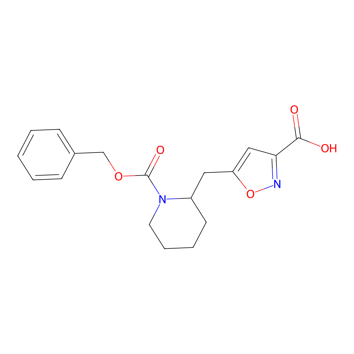 5-({1-[(Benzyloxy)carbonyl]piperidin-2-yl}methyl)-1,2-oxazole-3-carboxylic acid molecular structure, CAS 2287331-87-5