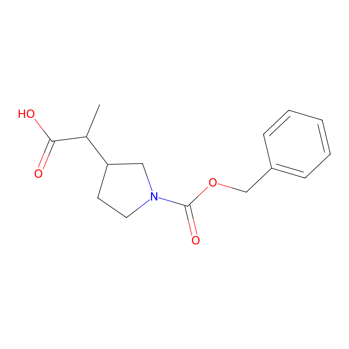 2-{1-[(Benzyloxy)carbonyl]pyrrolidin-3-yl}propanoic acid molecular structure, CAS 2287331-91-1