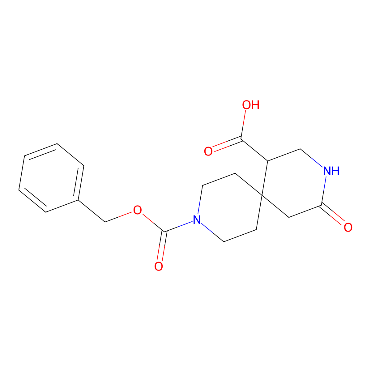 9-[(Benzyloxy)carbonyl]-4-oxo-3,9-diazaspiro[5.5]undecane-1-carboxylic acid molecular structure, CAS 2287332-08-3
