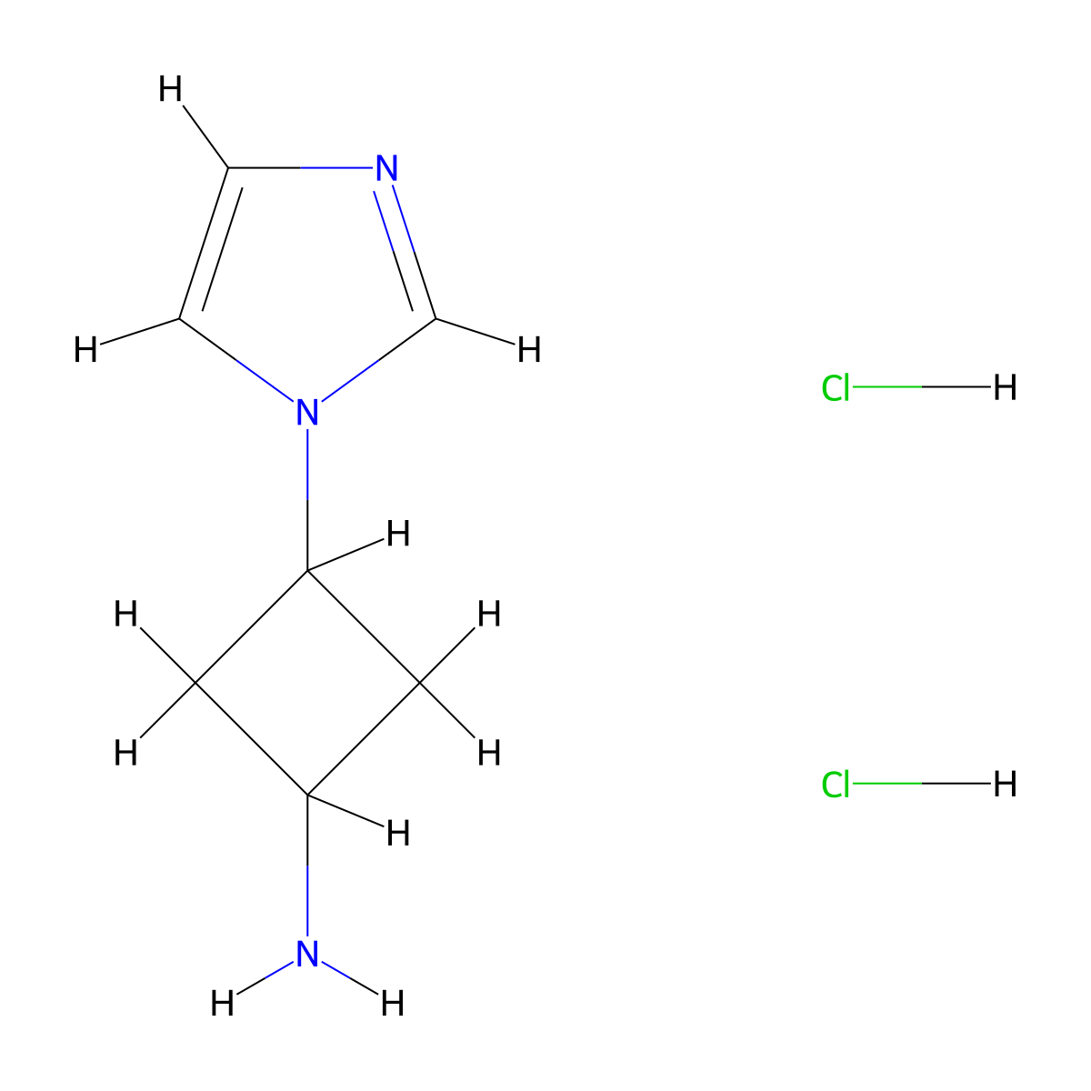 (1r,3r)-3-(1H-imidazol-1-yl)cyclobutan-1-amine dihydrochloride molecular structure, CAS 2287332-13-0