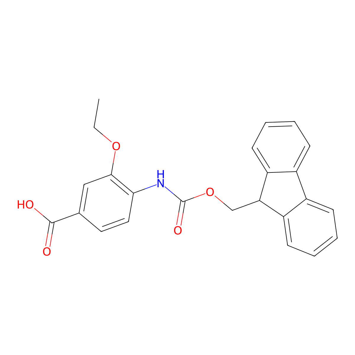 3-ethoxy-4-({[(9H-fluoren-9-yl)methoxy]carbonyl}amino)benzoic acid molecular structure, CAS 2287332-14-1