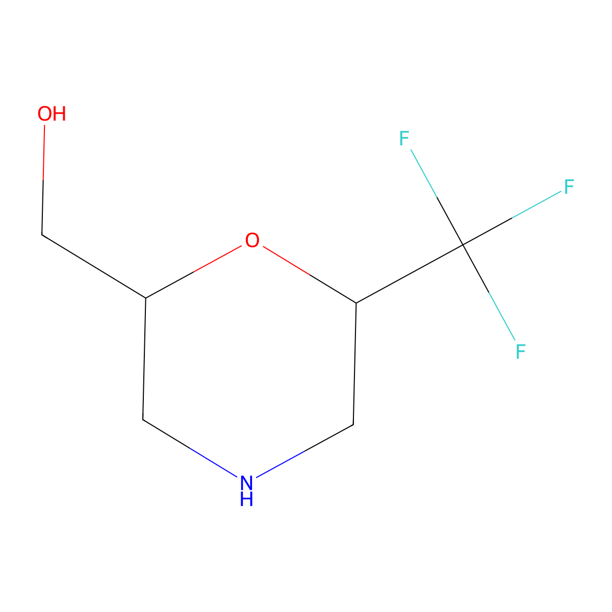 (6-(Trifluoromethyl)morpholin-2-yl)methanol molecular structure, CAS 2287332-16-3