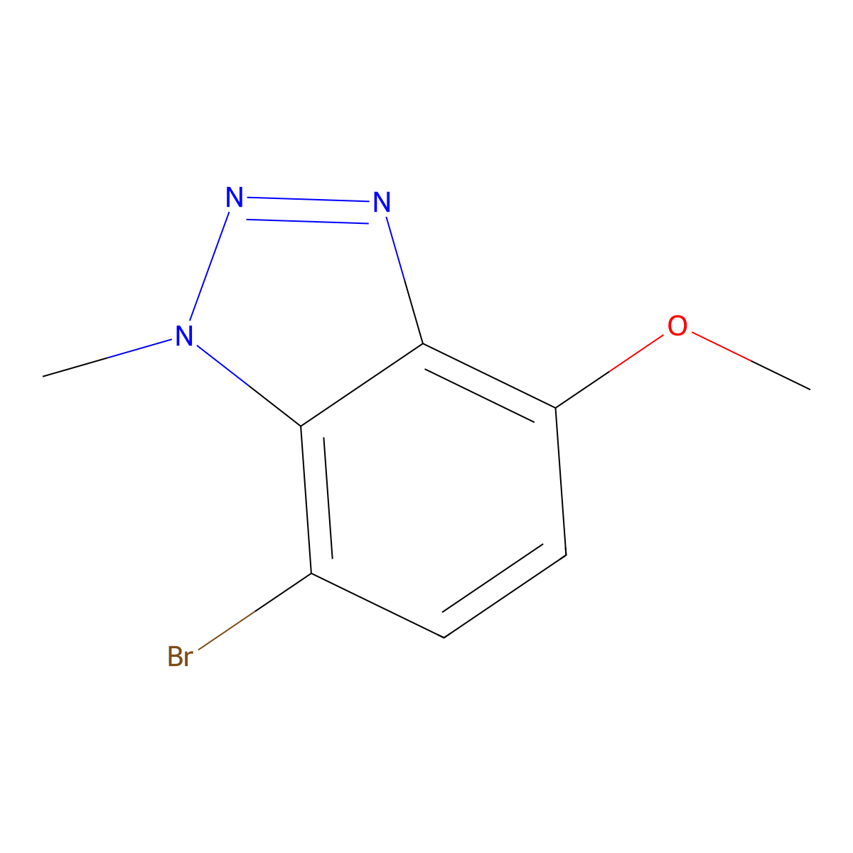 7-bromo-4-methoxy-1-methyl-1H-1,2,3-benzotriazole molecular structure, CAS 2287332-24-3