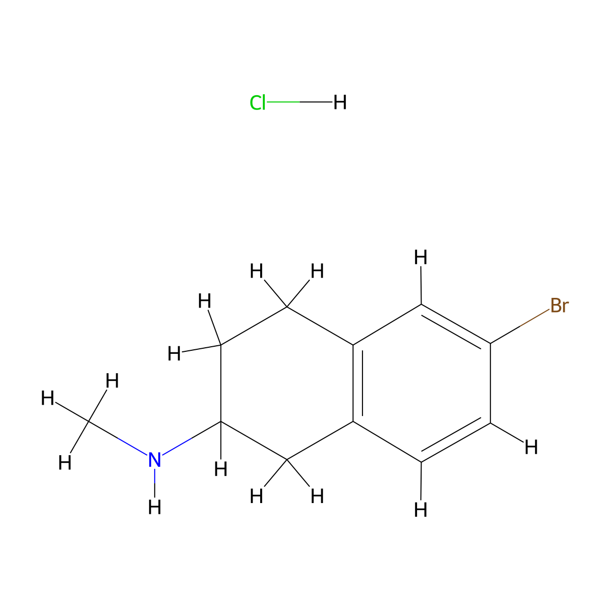 6-bromo-N-methyl-1,2,3,4-tetrahydronaphthalen-2-amine hydrochloride molecular structure, CAS 2287332-37-8