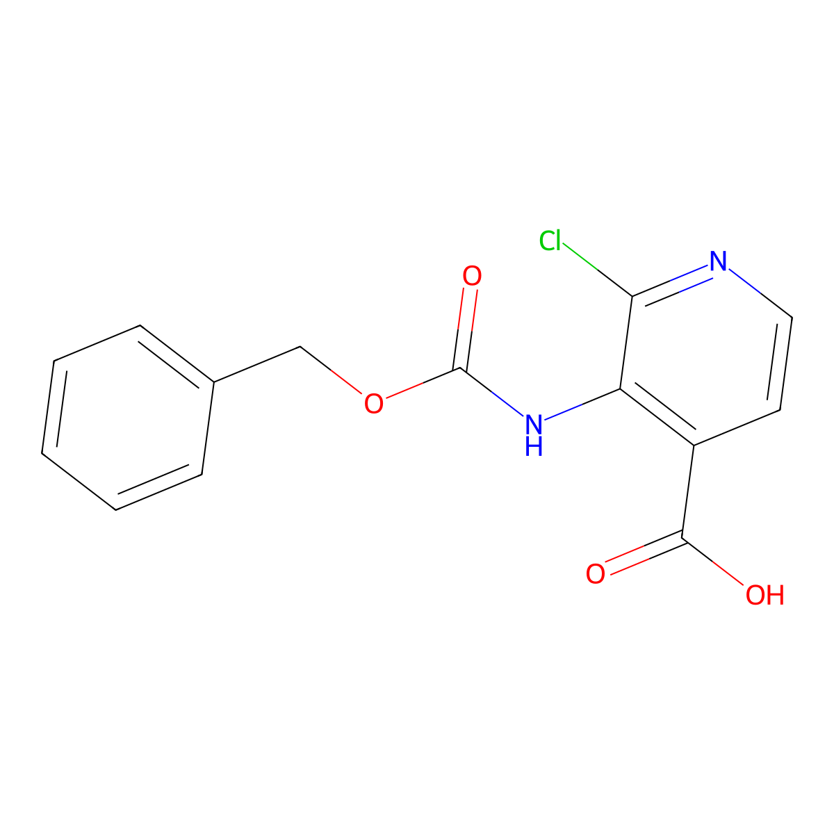 3-{[(Benzyloxy)carbonyl]amino}-2-chloropyridine-4-carboxylic acid molecular structure, CAS 2287332-39-0