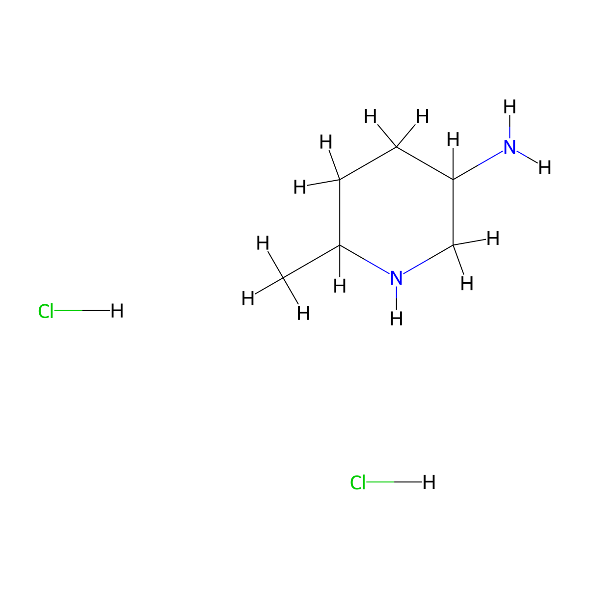6-Methylpiperidin-3-amine dihydrochloride molecular structure, CAS 2287332-49-2