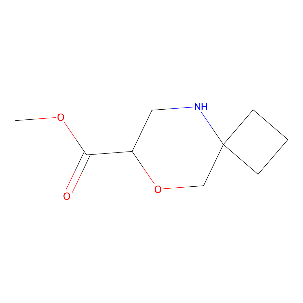 Methyl 8-oxa-5-azaspiro(3.5)nonane-7-carboxylate molecular structure, CAS 2287332-53-8