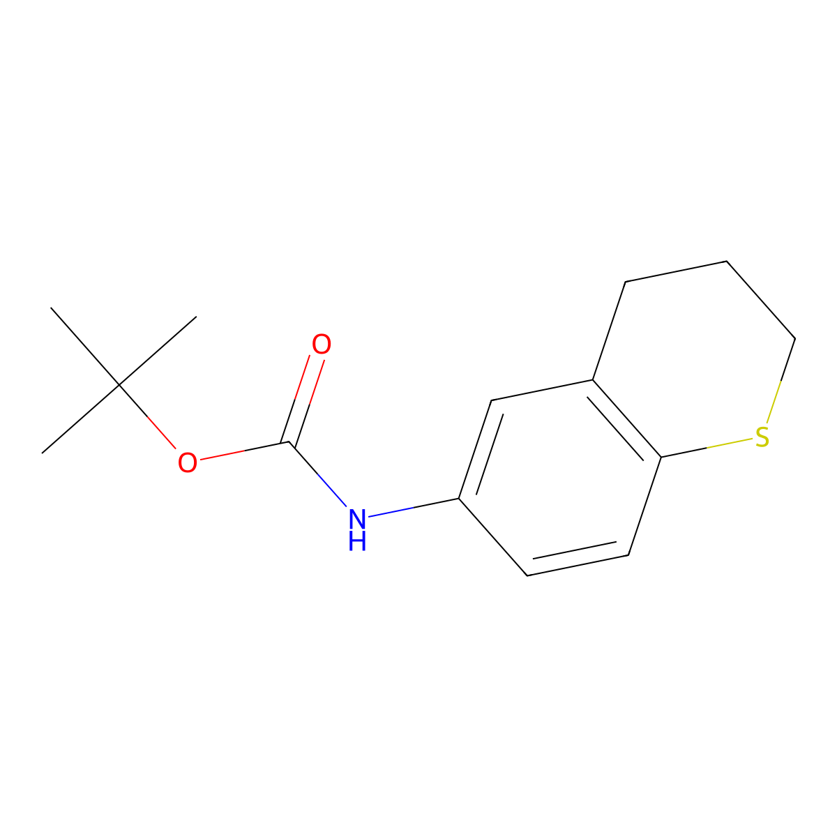 tert-butyl N-(3,4-dihydro-2H-1-benzothiopyran-6-yl)carbamate molecular structure, CAS 2287332-74-3