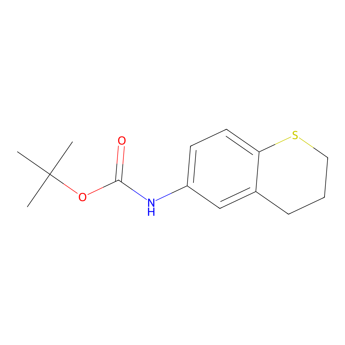 tert-butyl N-(3,4-dihydro-2H-1-benzothiopyran-6-yl)carbamate molecular structure, CAS 2287332-74-3