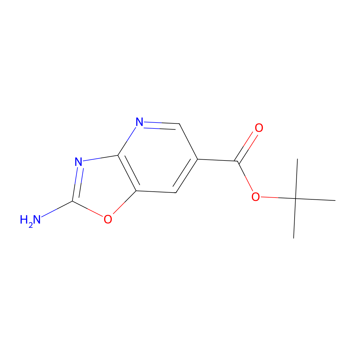Tert-butyl 2-amino-[1,3]oxazolo[4,5-b]pyridine-6-carboxylate molecular structure, CAS 2287332-76-5