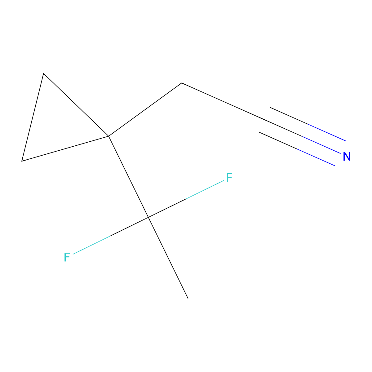 2-(1-(1,1-Difluoroethyl)cyclopropyl)acetonitrile molecular structure, CAS 2287332-78-7