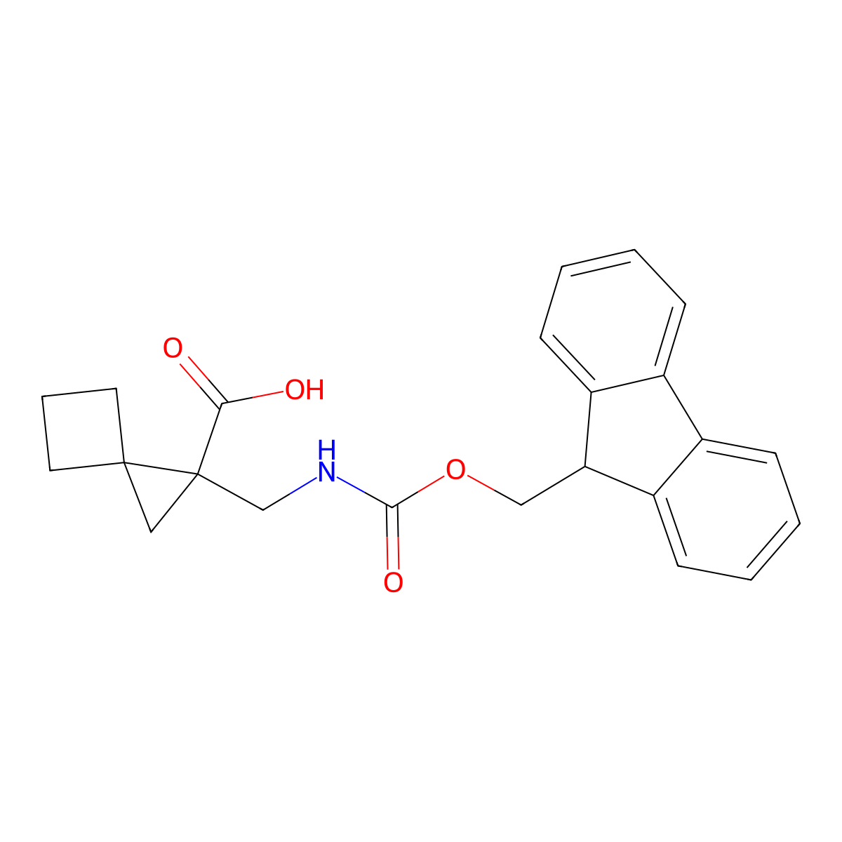 1-[({[(9H-fluoren-9-yl)methoxy]carbonyl}amino)methyl]spiro[2.3]hexane-1-carboxylic acid molecular structure, CAS 2287332-79-8