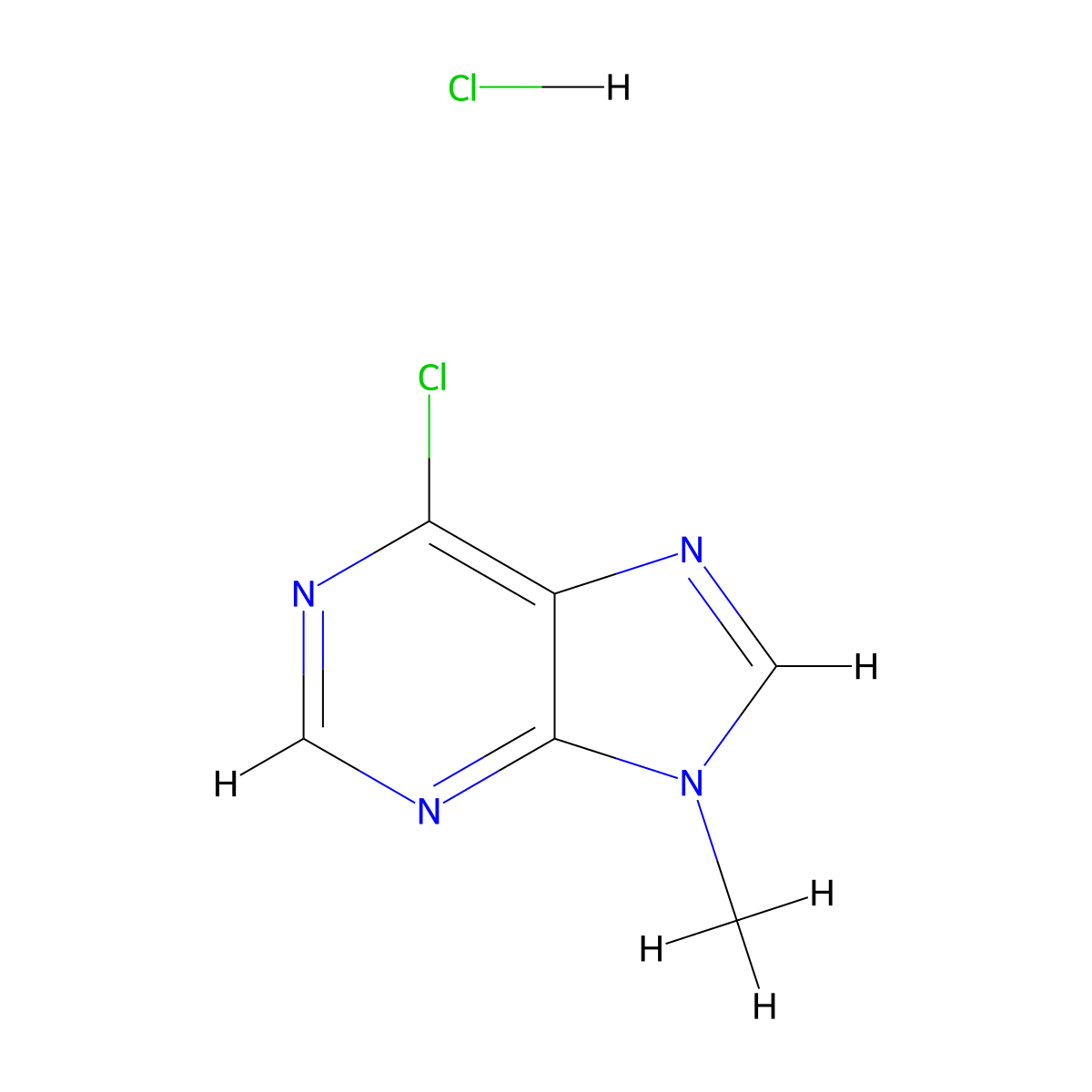 6-chloro-9-methyl-9H-purine hydrochloride molecular structure, CAS 2287332-92-5