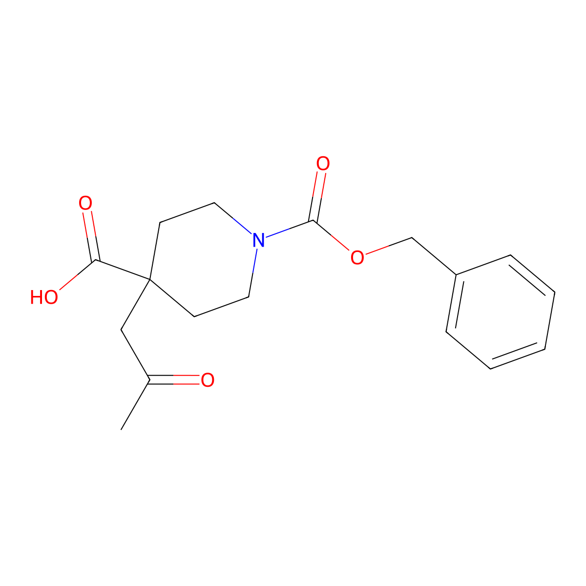 1-[(Benzyloxy)carbonyl]-4-(2-oxopropyl)piperidine-4-carboxylic acid molecular structure, CAS 2287332-95-8