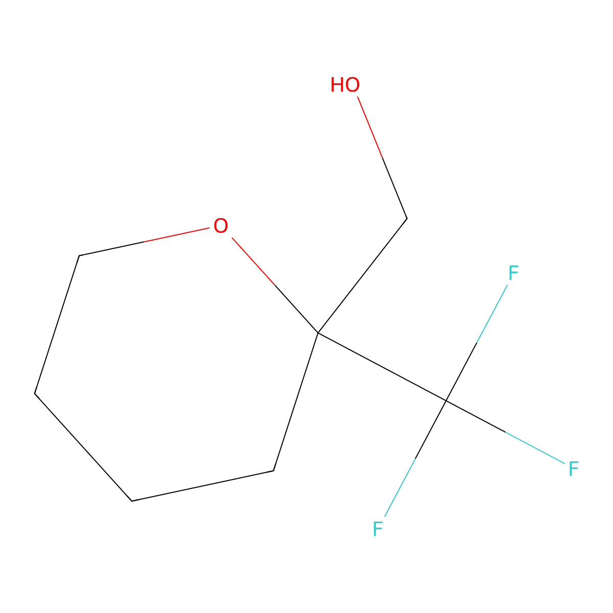 [2-(Trifluoromethyl)oxan-2-yl]methanol molecular structure, CAS 2287332-98-1