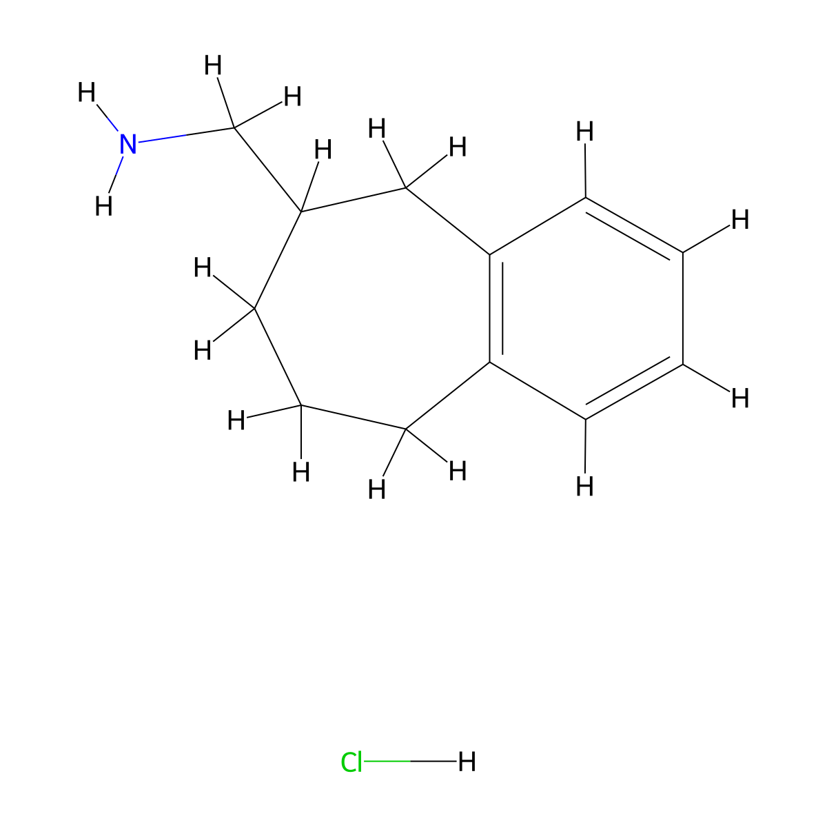 {6,7,8,9-tetrahydro-5H-benzo[7]annulen-6-yl}methanamine hydrochloride molecular structure, CAS 2287333-02-0