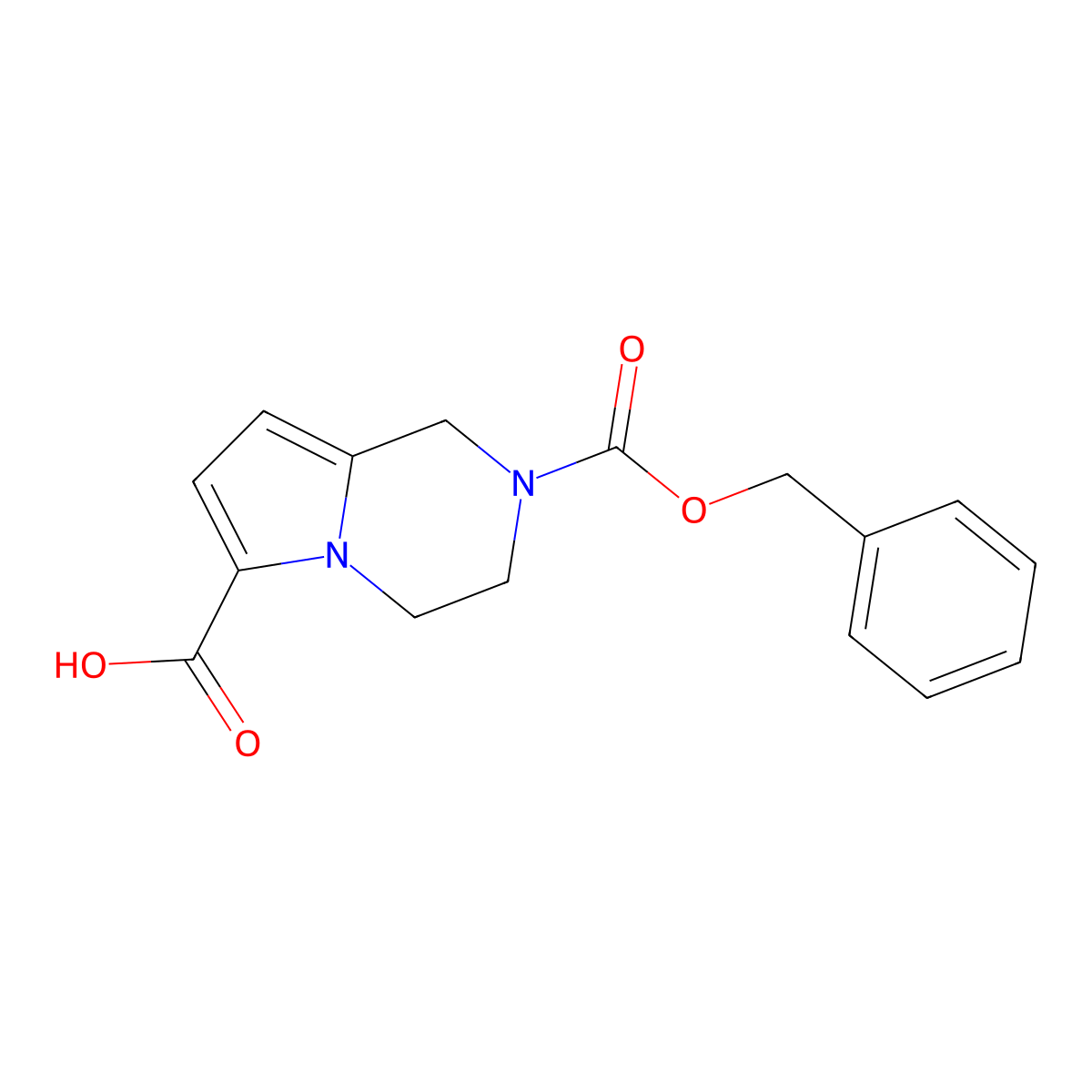 2-[(benzyloxy)carbonyl]-1H,2H,3H,4H-pyrrolo[1,2-a]pyrazine-6-carboxylic acid molecular structure, CAS 2287333-36-0