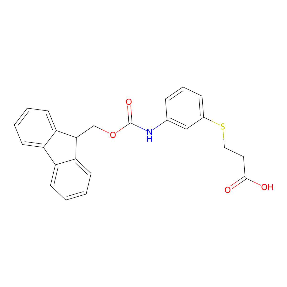 3-{[3-({[(9H-fluoren-9-yl)methoxy]carbonyl}amino)phenyl]sulfanyl}propanoic acid molecular structure, CAS 2287333-39-3