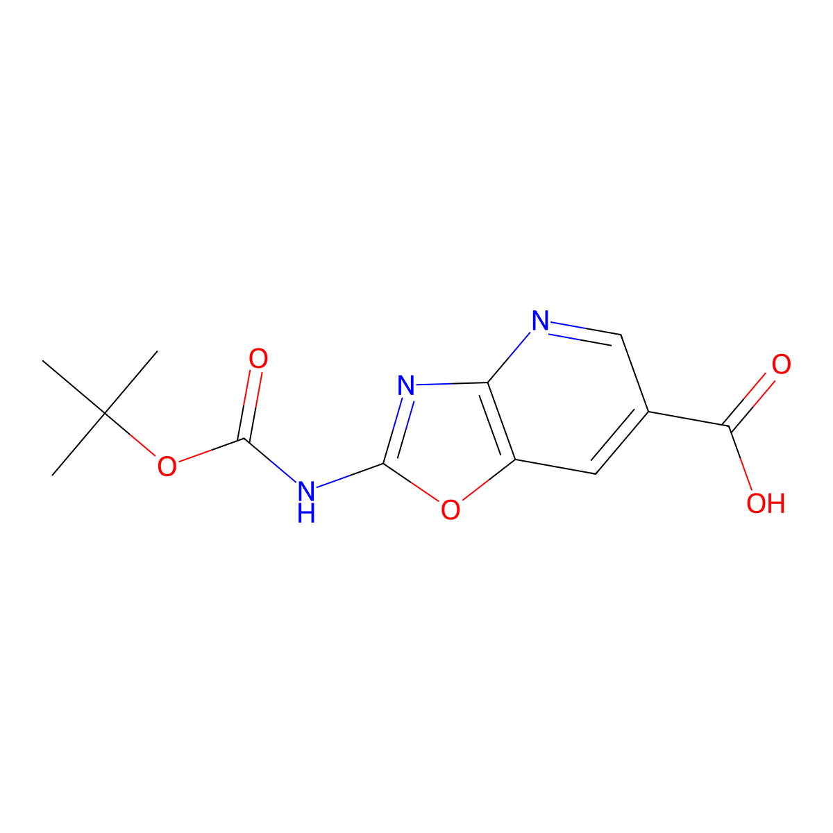 2-{[(Tert-butoxy)carbonyl]amino}-[1,3]oxazolo[4,5-b]pyridine-6-carboxylic acid molecular structure, CAS 2287333-41-7