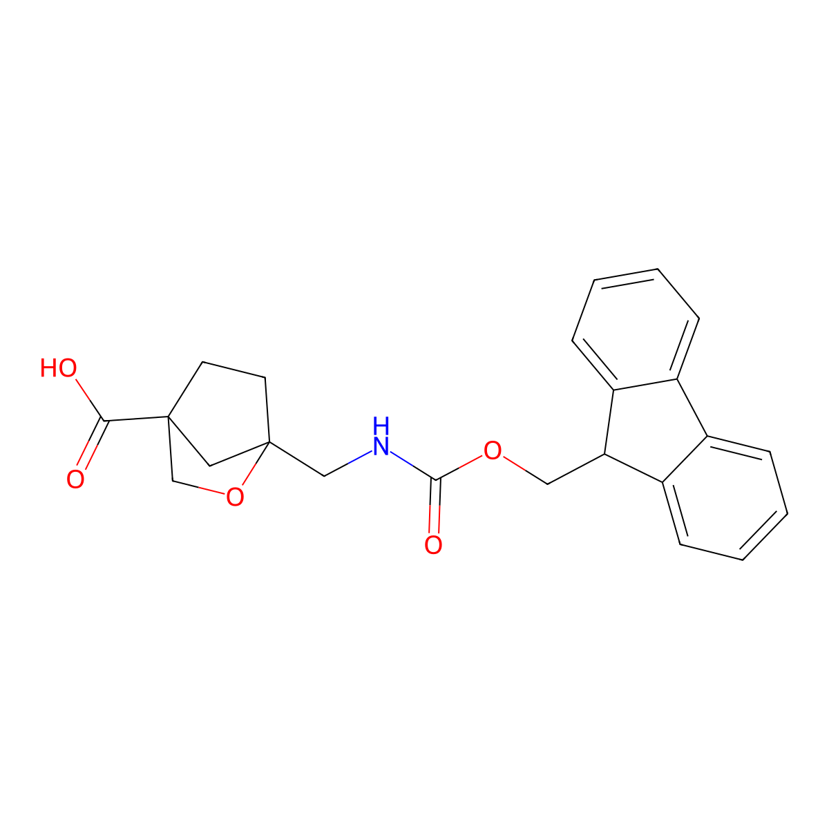 1-[({[(9H-fluoren-9-yl)methoxy]carbonyl}amino)methyl]-2-oxabicyclo[2.2.1]heptane-4-carboxylic acid molecular structure, CAS 2287333-55-3