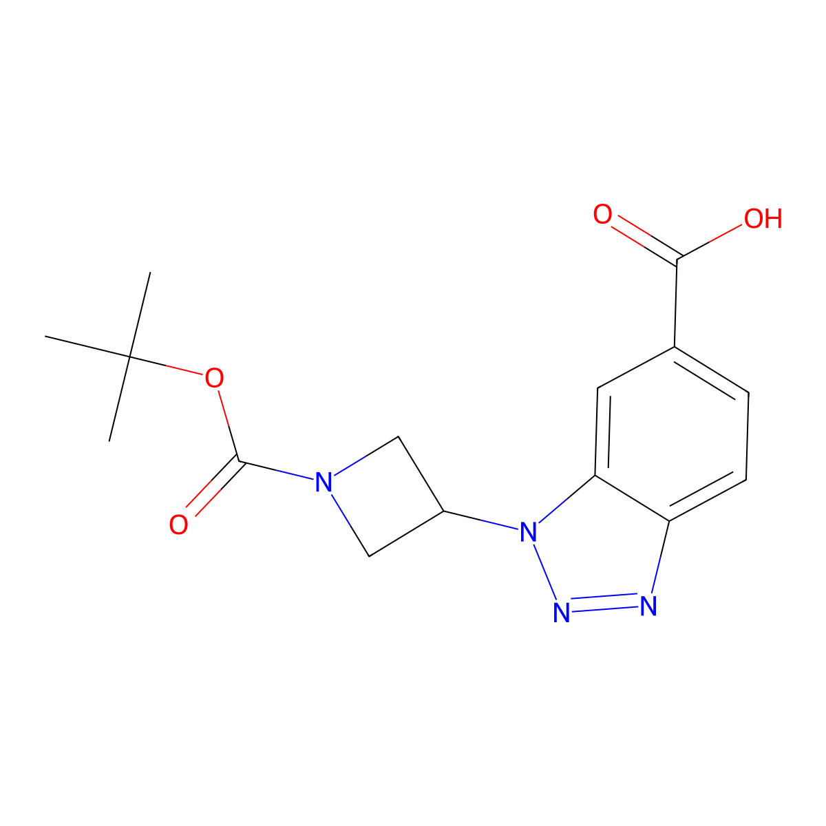 1-{1-[(tert-butoxy)carbonyl]azetidin-3-yl}-1H-1,2,3-benzotriazole-6-carboxylic acid molecular structure, CAS 2287333-73-5