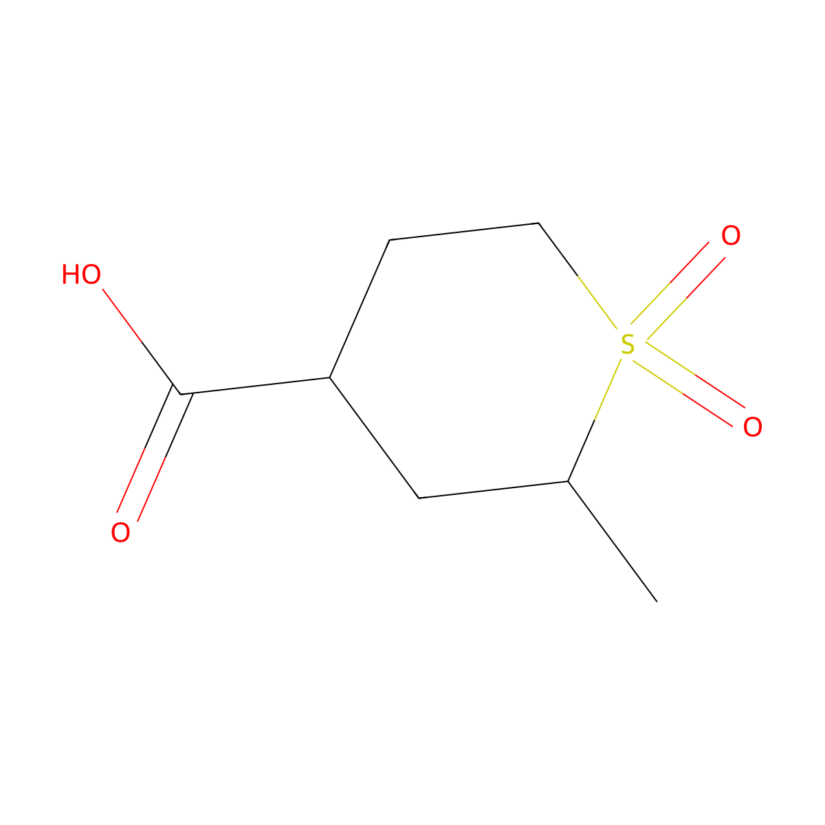 2-Methyl-1,1-dioxo-1lambda6-thiane-4-carboxylic acid molecular structure, CAS 2287333-78-0