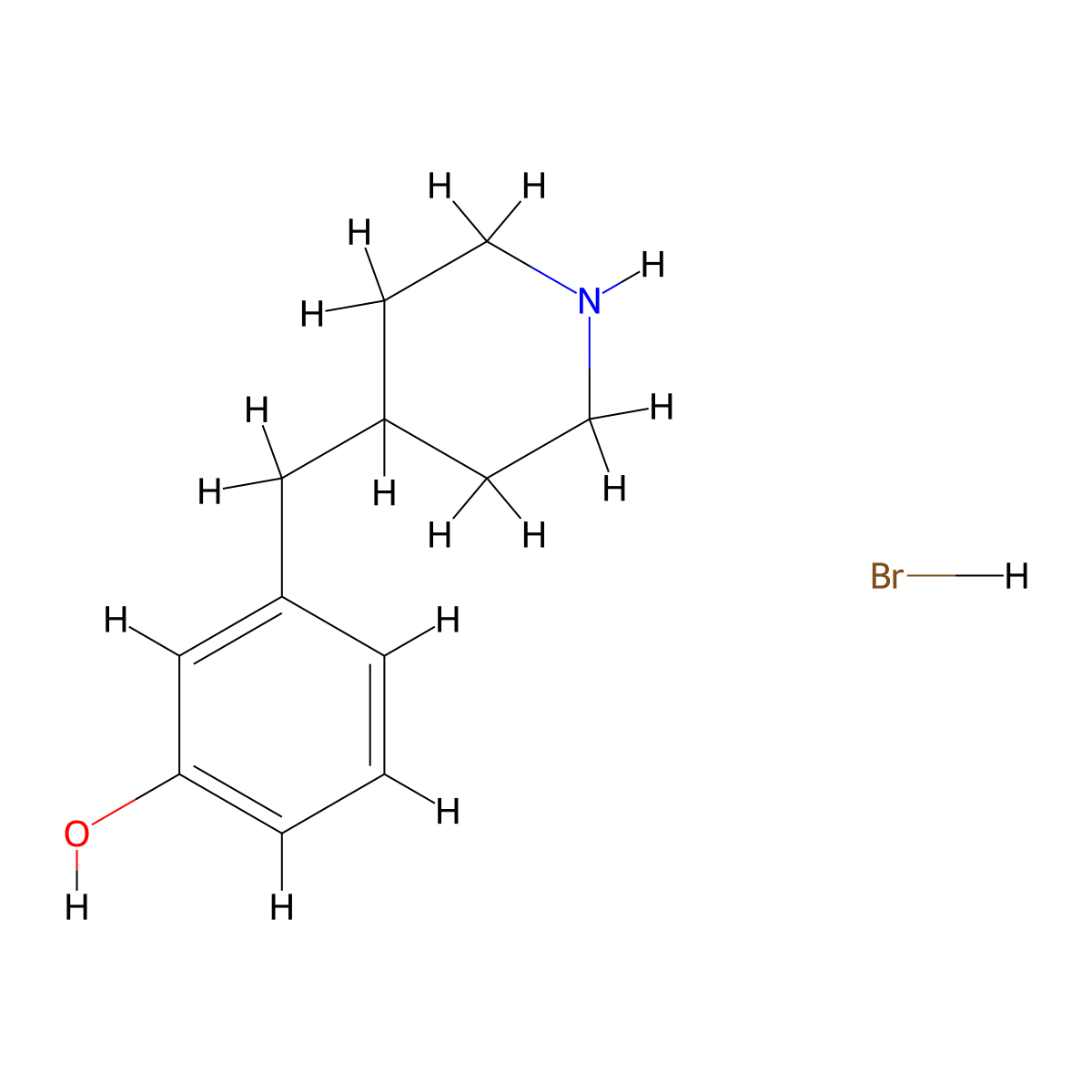 3-((Piperidin-4-yl)methyl)phenol hydrobromide molecular structure, CAS 2287333-80-4