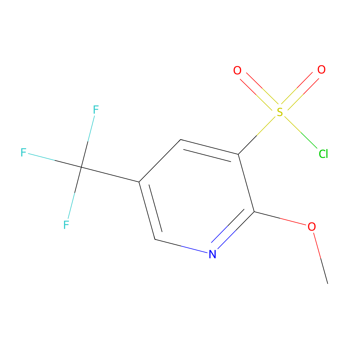 2-Methoxy-5-(trifluoromethyl)pyridine-3-sulfonyl chloride molecular structure, CAS 2287333-90-6