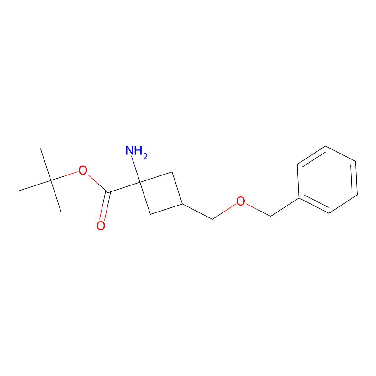 Tert-butyl 1-amino-3-[(benzyloxy)methyl]cyclobutane-1-carboxylate molecular structure, CAS 2287333-97-3