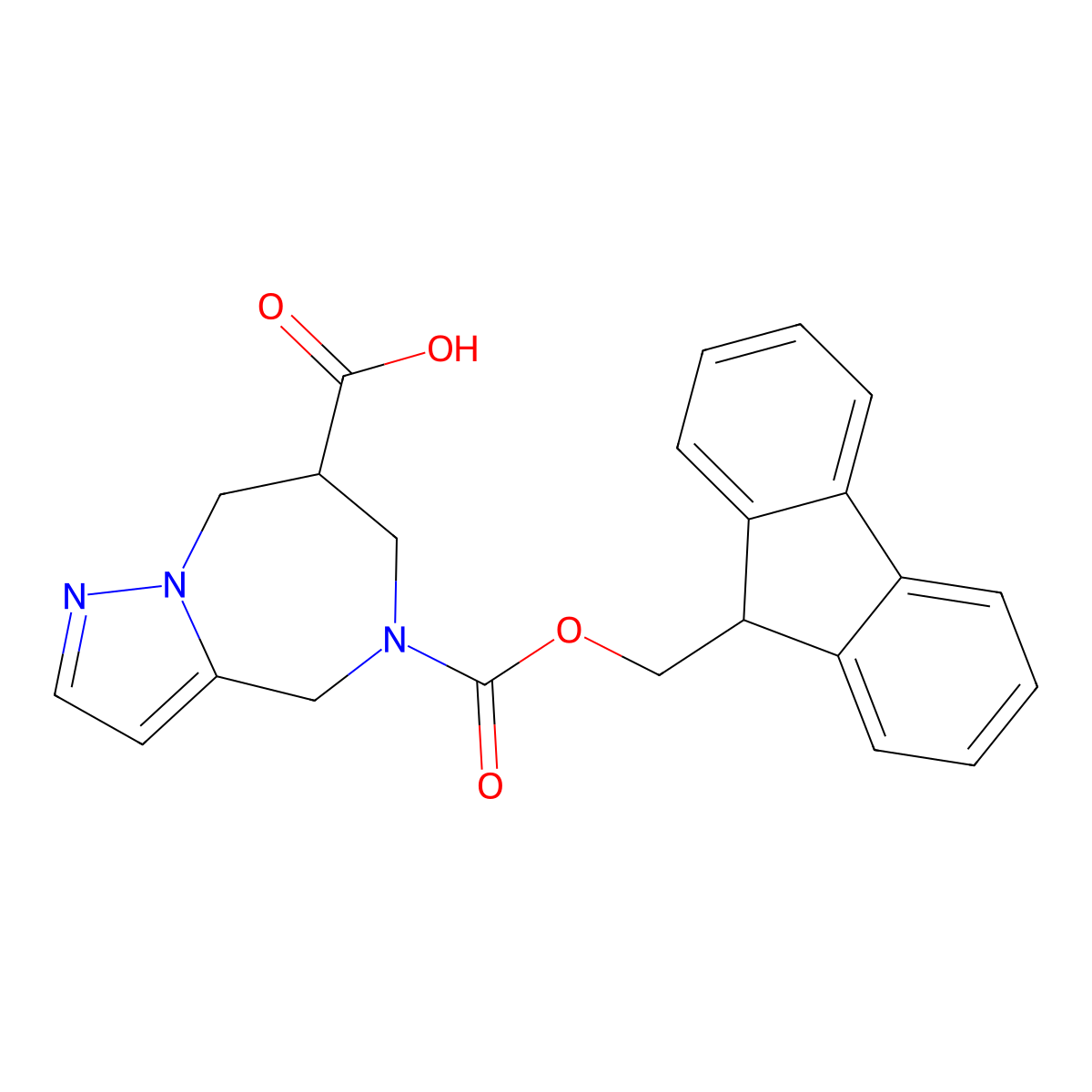 5-(9H-Fluoren-9-ylmethoxycarbonyl)-4,6,7,8-tetrahydropyrazolo[1,5-a][1,4]diazepine-7-carboxylic acid molecular structure, CAS 2287334-01-2