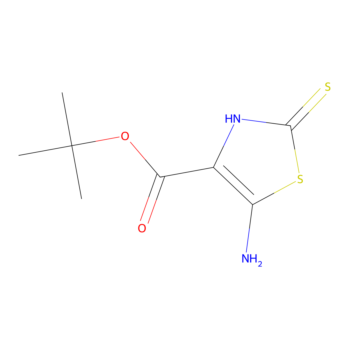 Tert-butyl 5-amino-2-sulfanyl-1,3-thiazole-4-carboxylate molecular structure, CAS 2287334-06-7