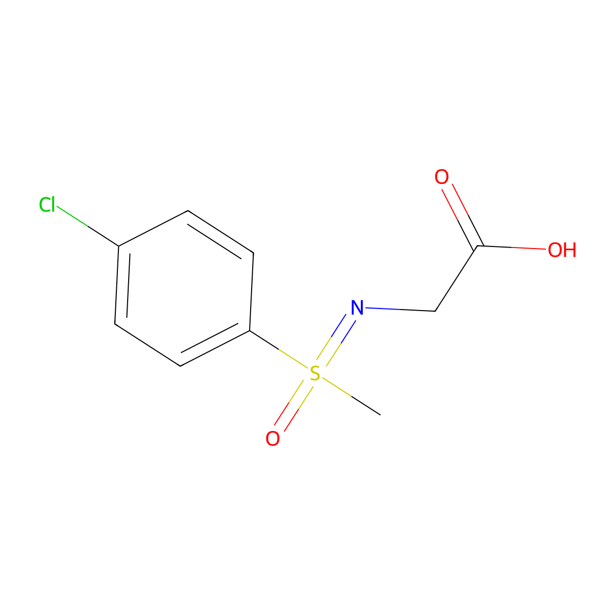 2-{[(4-Chlorophenyl)(methyl)oxo-lambda6-sulfanylidene]amino}aceticacid molecular structure, CAS 2287334-11-4