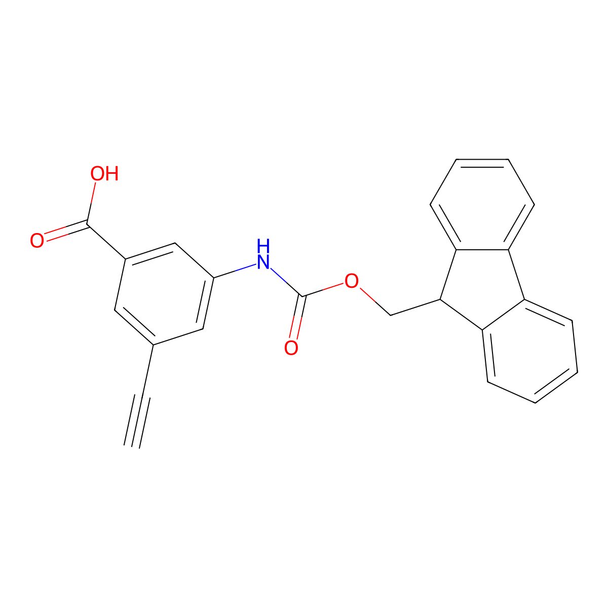 3-ethynyl-5-({[(9H-fluoren-9-yl)methoxy]carbonyl}amino)benzoic acid molecular structure, CAS 2287334-42-1