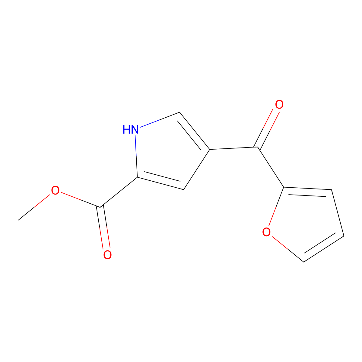 Methyl 4-(furan-2-carbonyl)-1H-pyrrole-2-carboxylate molecular structure, CAS 2287334-49-8