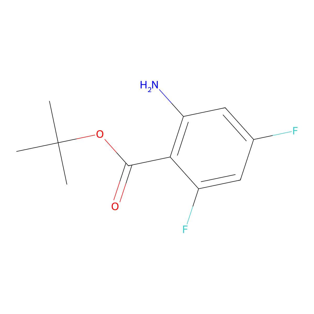 tert-Butyl 2-amino-4,6-difluorobenzoate molecular structure, CAS 2287334-91-0