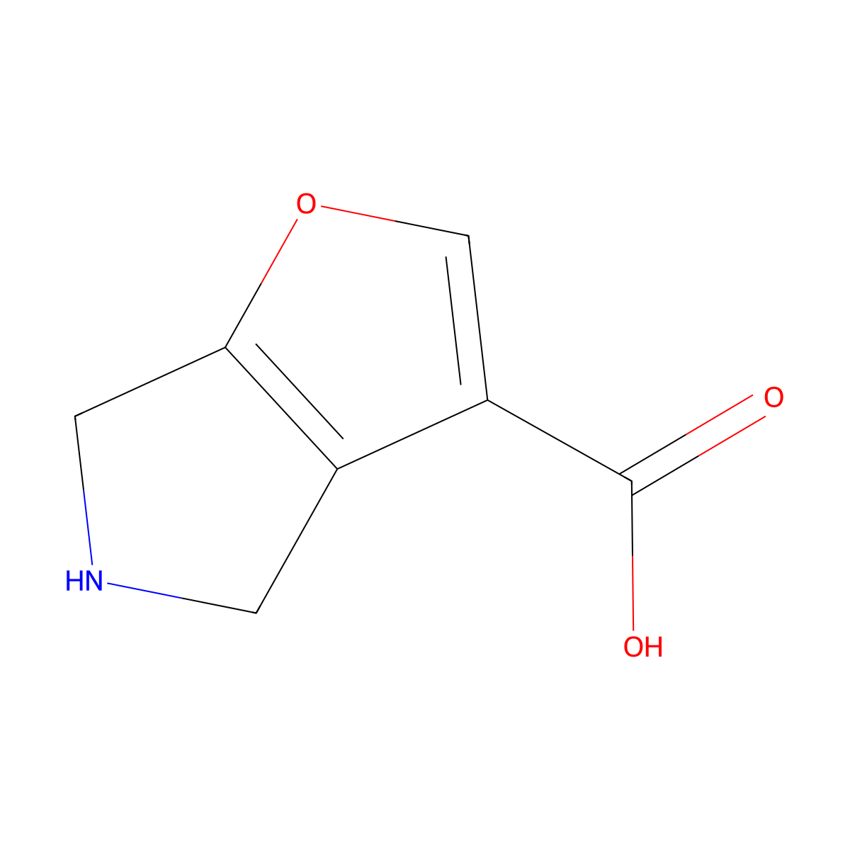 4H,5H,6H-furo[2,3-c]pyrrole-3-carboxylic acid molecular structure, CAS 2287335-23-1