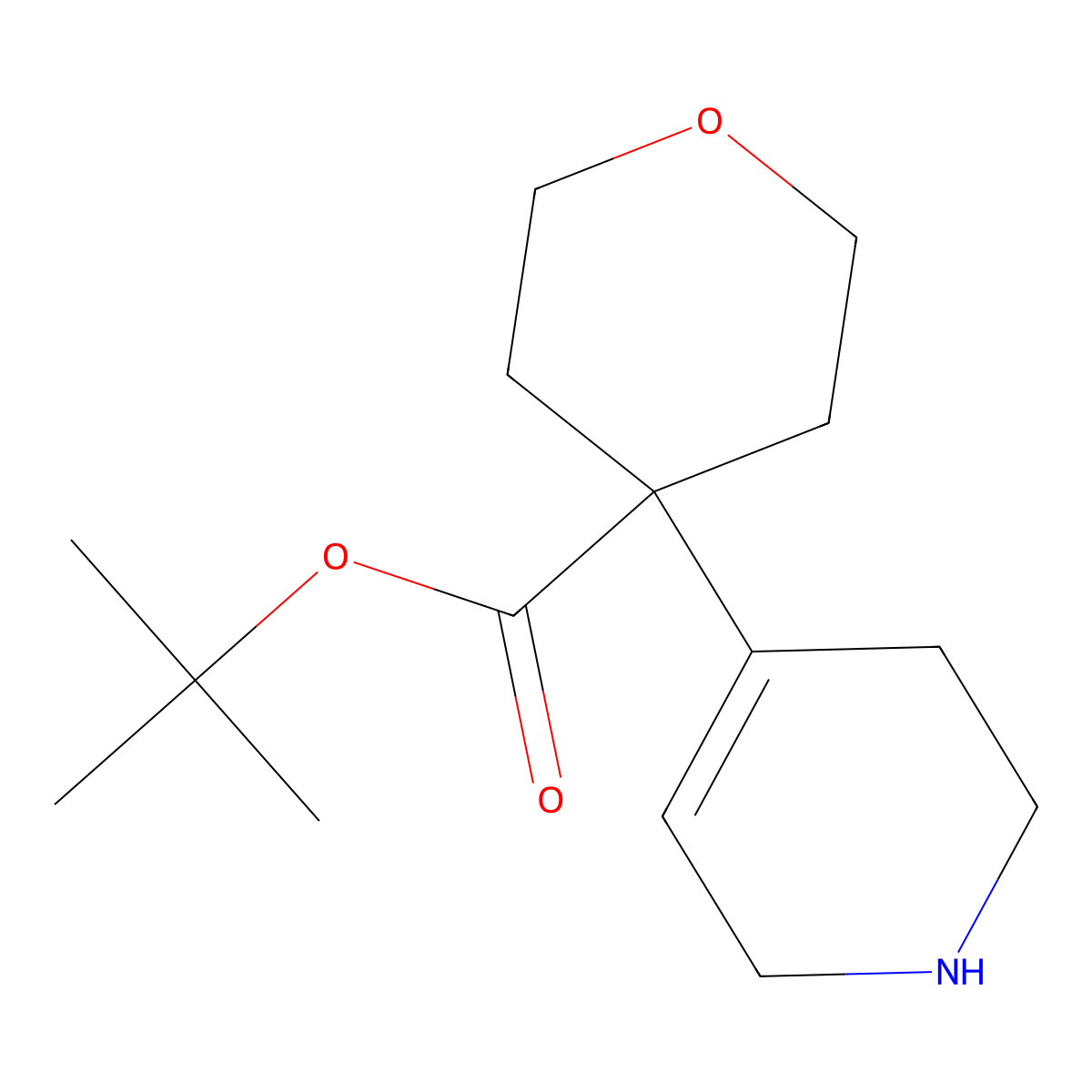 Tert-butyl 4-(1,2,3,6-tetrahydropyridin-4-yl)oxane-4-carboxylate molecular structure, CAS 2287335-41-3