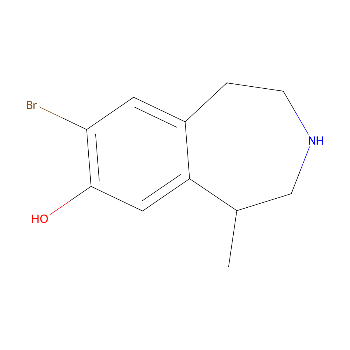 8-bromo-5-methyl-2,3,4,5-tetrahydro-1H-3-benzazepin-7-ol molecular structure, CAS 2287335-42-4