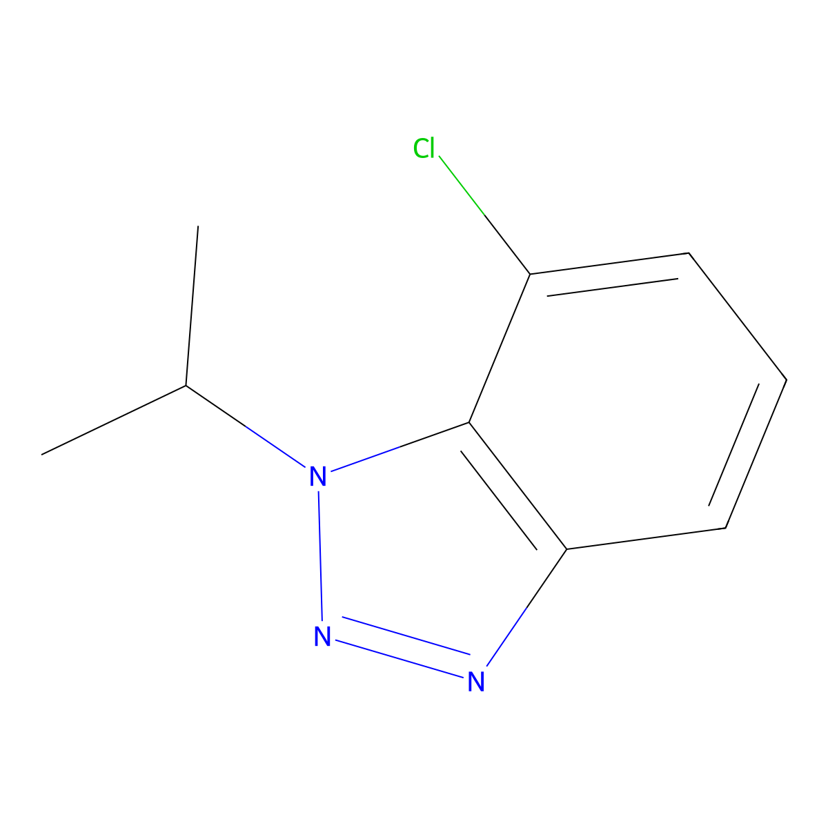 7-chloro-1-(propan-2-yl)-1H-1,2,3-benzotriazole molecular structure, CAS 2287339-55-1