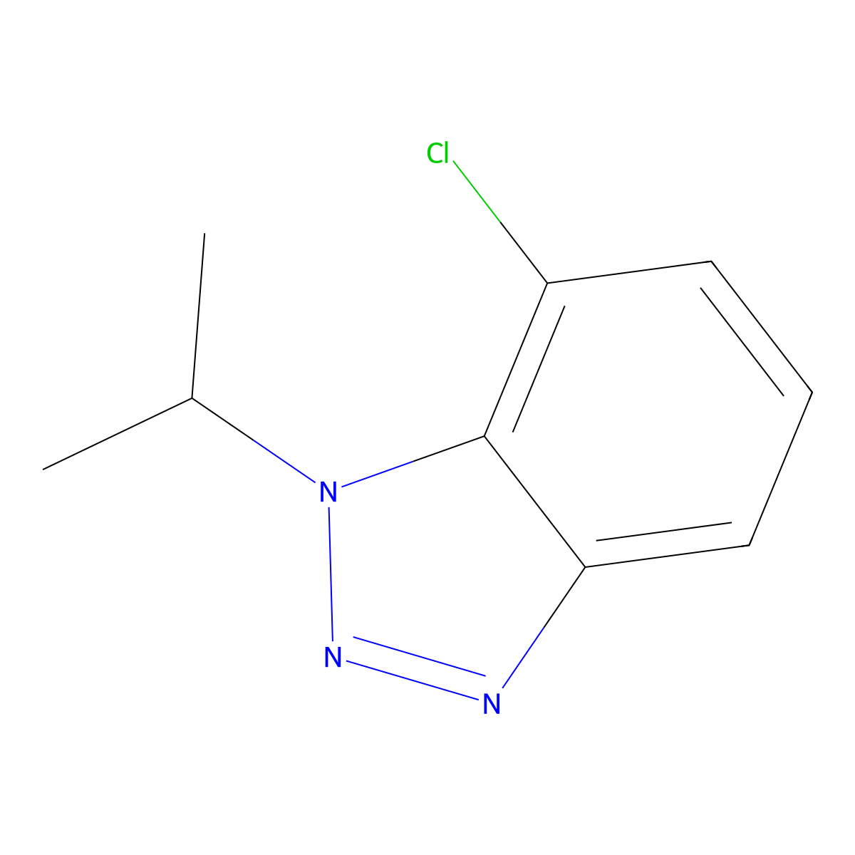 7-chloro-1-(propan-2-yl)-1H-1,2,3-benzotriazole molecular structure, CAS 2287339-55-1