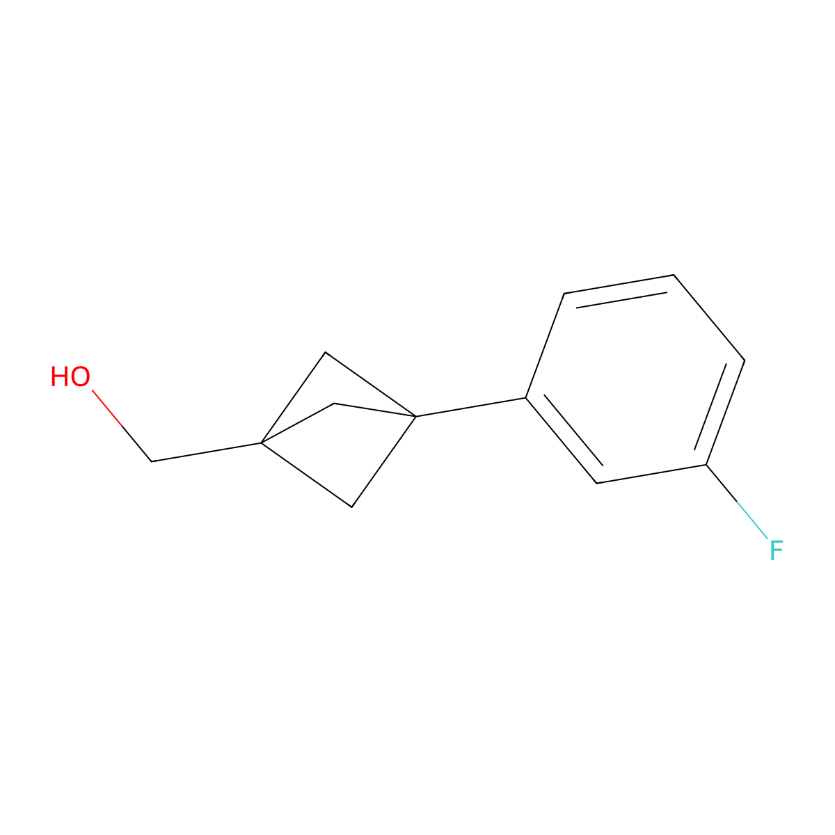 [3-(3-Fluorophenyl)bicyclo[1.1.1]pentan-1-yl]methanol molecular structure, CAS 2287339-59-5